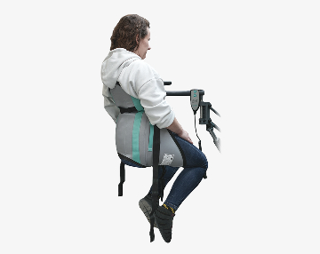 a transfer vest fitted to the user