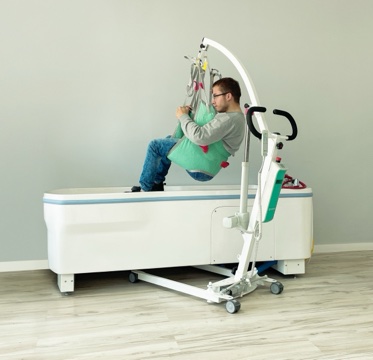 Example use of a LeviCare mobile hoist